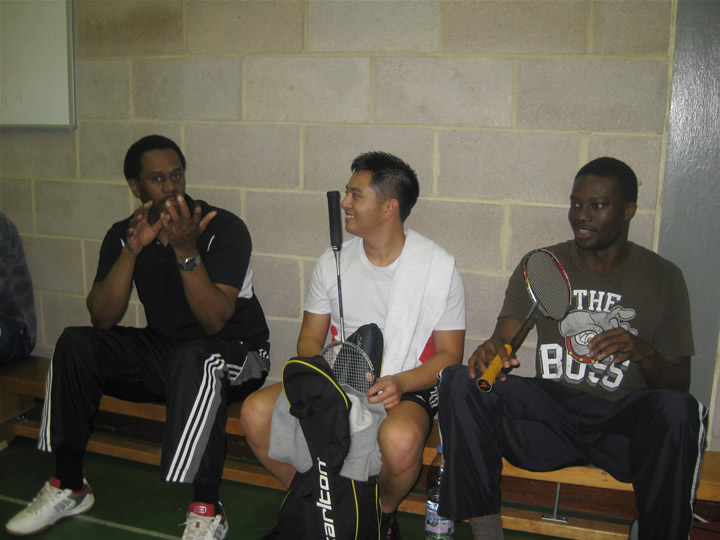 Club night at Epsom College Sports Hall; Bookham Badminton Club, Surrey, UK